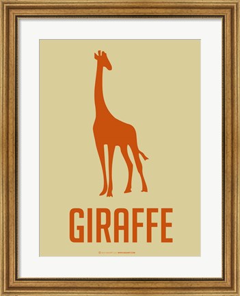 Framed Giraffe Orange Print