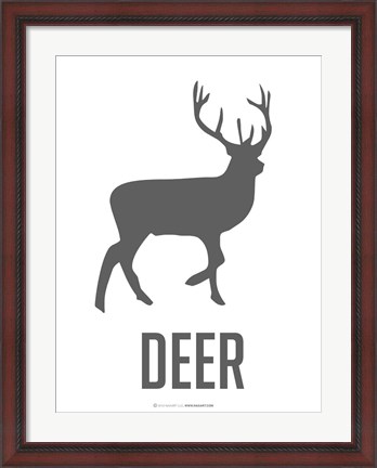 Framed Deer Black Print
