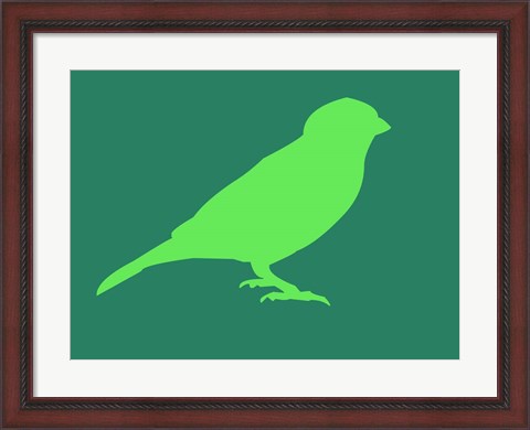 Framed Light Green Bird Print