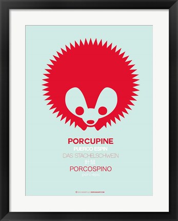Framed Red Porcupine Multilingual Print