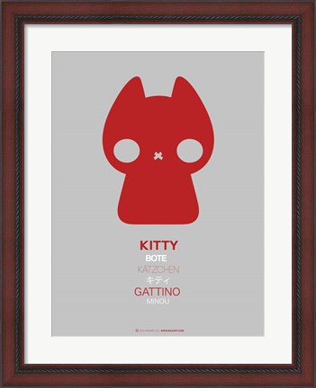 Framed Red Kitty Multilingual Print