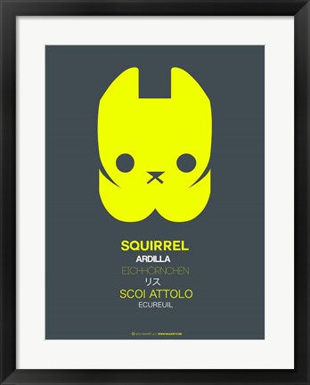 Framed Yellow Squirrel Multilingual Print