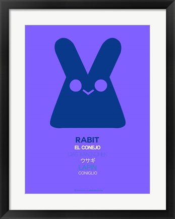 Framed Purple Rabbit Multilingual Print