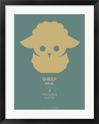 Framed Yellow Sheep Multilingual Print