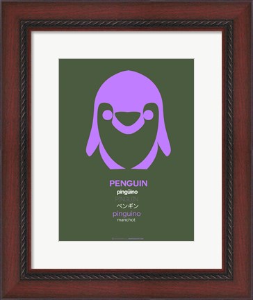 Framed Purple Penguin Multilingual Print