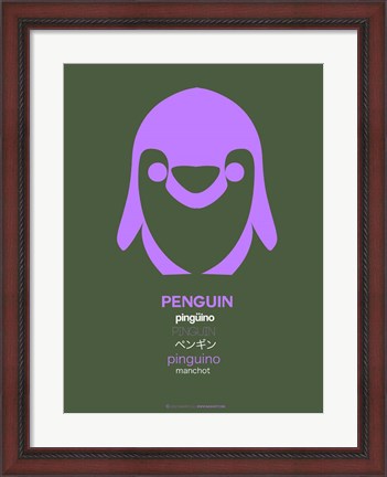 Framed Purple Penguin Multilingual Print