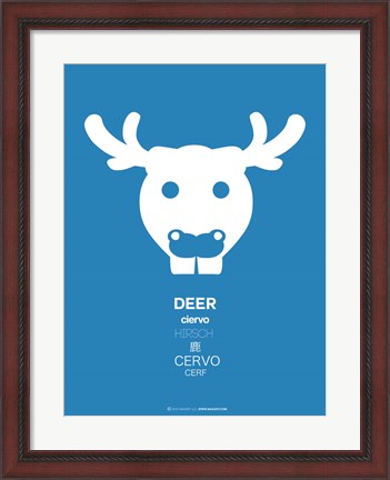 Framed Blue Moose Multilingual Print