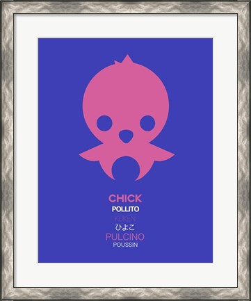 Framed Pink Chick Multilingual Print