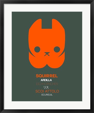 Framed Orange Squirrel Multilingual Print