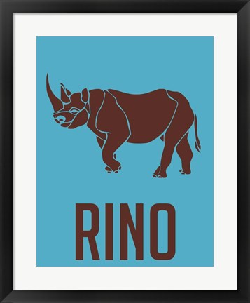 Framed Rhino Brown Print