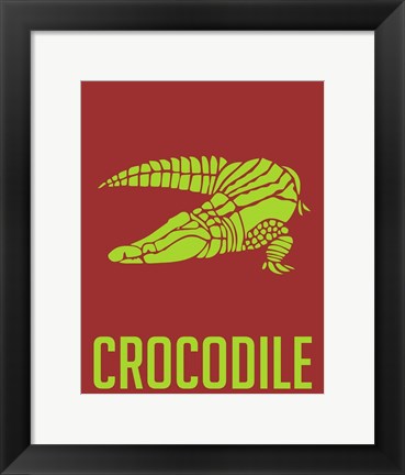 Framed Crocodile Yellow Print