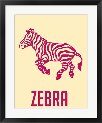 Framed Zebra Red Print