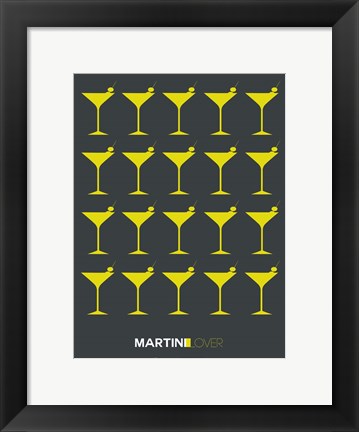 Framed Martini Lover Yellow Print