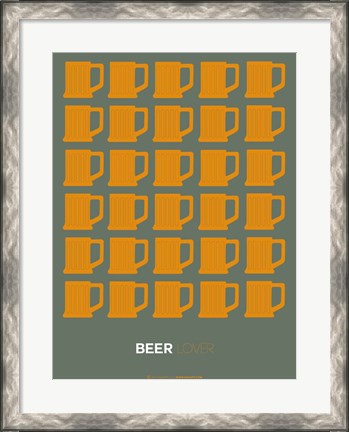 Framed Yellow Beer Mugs Print