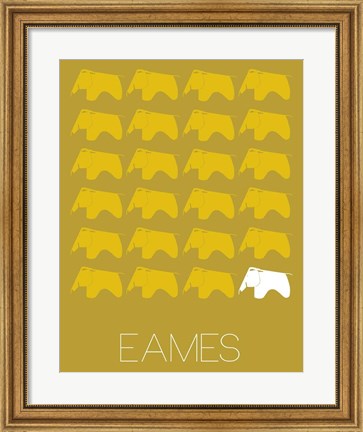 Framed Eames Yellow Elephant Print