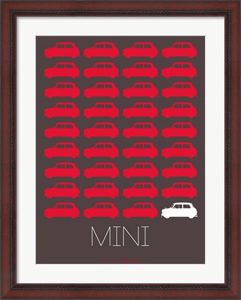 Framed Red Mini Cooper Print