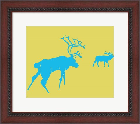 Framed Blue Deer Print
