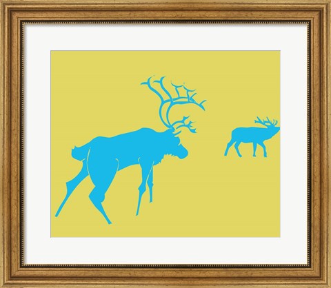 Framed Blue Deer Print