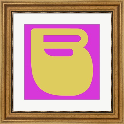 Framed Letter B Yellow Print