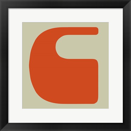 Framed Letter C Orange Print