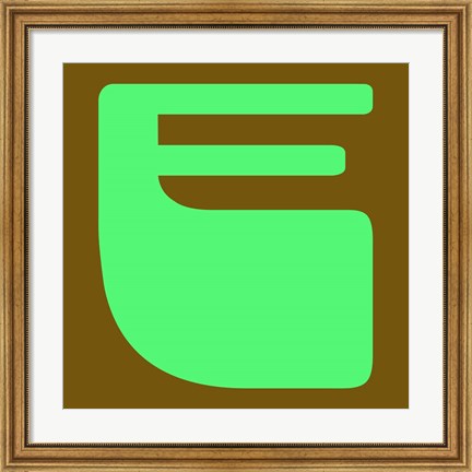 Framed Letter E Green Print