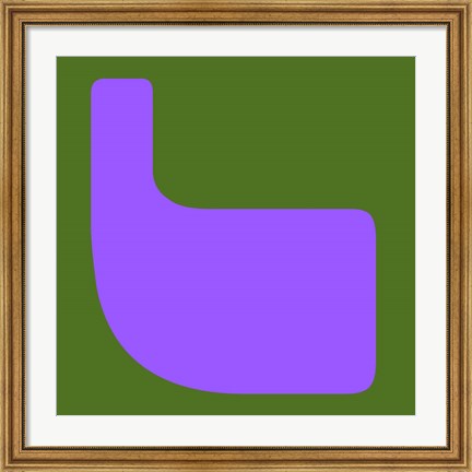 Framed Letter L Purple Print