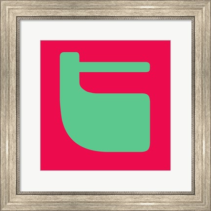 Framed Letter T Green Print