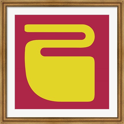 Framed Letter Z Yellow Print