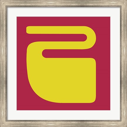 Framed Letter Z Yellow Print