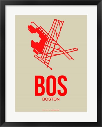 Framed BOS Boston 1 Print