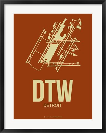 Framed DTW Detroit 2 Print