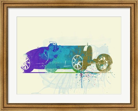 Framed Bugatti Type 35 R Watercolor Print