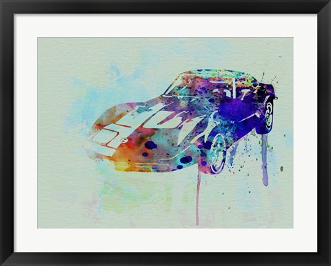 Framed Corvette watercolor Print