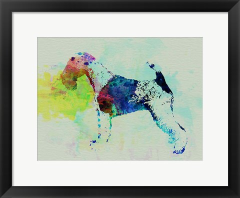 Framed Fox Terrier Watercolor Print