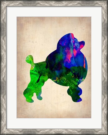 Framed French Poodle Watercolor Print