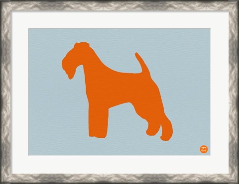 Framed Fox Terrier Orange Print