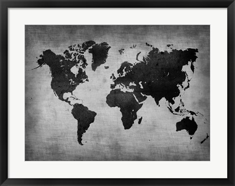 Framed World  Map 8 Print