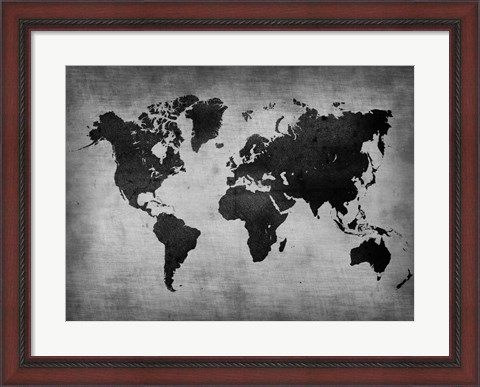 Framed World  Map 8 Print