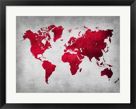 Framed World  Map 9 Print