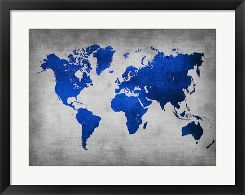 Framed World  Map 10 Print