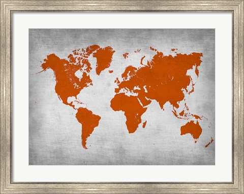 Framed World Map 14 Print