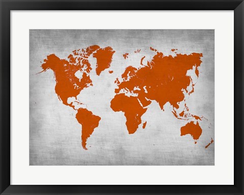 Framed World Map 14 Print