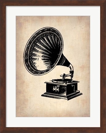 Framed Gramophone 1 Print