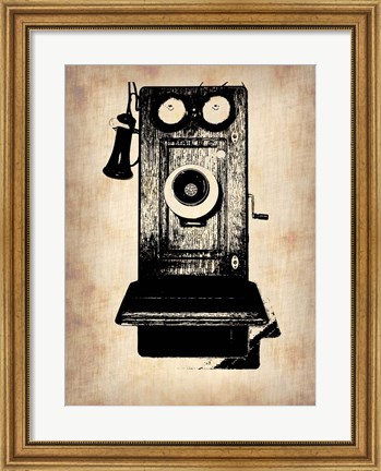 Framed Vintage Phone 1 Print