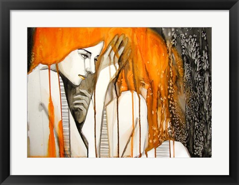 Framed Girl with Orange Hair Print