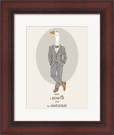 Framed Goose in Pin Suit Print