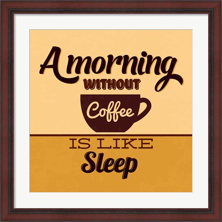 Framed Morning Without Coffee Is Like Sleep Print
