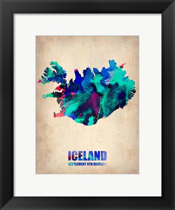 Framed Iceland Watercolor Print
