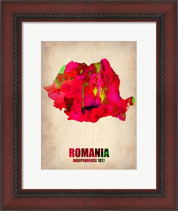 Framed Romania Watercolor Print