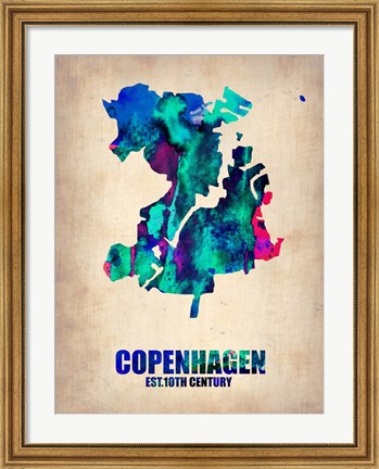Framed Copenhagen Watercolor Print